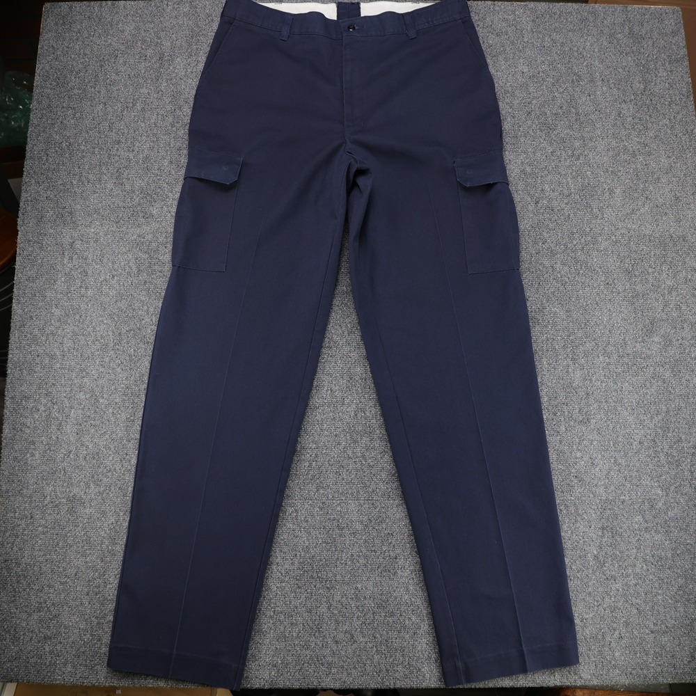 Red Kap Mens Navy Blue Cargo Work Pants PT88NV2 Size 36x35 Straight Leg Utility